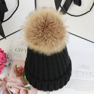 SH-1100 Winter Knit Beanie <strong>Hat</strong> with Large Detachable Fur <strong>Pom</strong> <strong>Pom</strong> for Women and <strong>Men</strong> for Travel - Product Image 2