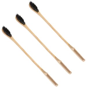 Brosse à cheveux mini en bois de bambou 100% naturel avec poils de sanglier pour le contrôle des bords, confortable et tendance, pour usage domestique, pour femmes - Product Image 1