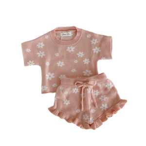 Pagliaccetto floreale su misura del cotone per le bambine del neonato del bambino del neonato vestito a <span class=keywords><strong>margherita</strong></span> lavorato a maglia per 6-9 e 9-12 mesi stagione estiva - Product Image 1