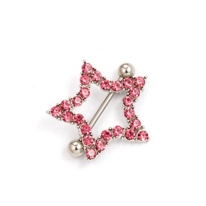 Anillos de Pezón Personalizados <span class=keywords><strong>Gaby</strong></span>, Recién Llegados, Forma de Estrella, Anillos de Pezón de Acero Inoxidable, Joyería para Piercing Corporal - Product Image 4
