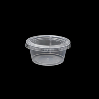 Gobelets jetables en PP de qualité alimentaire avec logo personnalisé, étanches, pour boissons froides et sauces, avec couvercles articulés, 1/2/4 oz, 360 ml, pour portions, condiments, sauces et salades