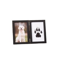 Cadre photo en bois fait main avec empreinte de patte d'animal, style design, 6 pouces, pour table, cadeau souvenir DIY