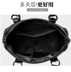 Bolsos de hombro tipo bandolera de piel auténtica de color liso para mujer, con cierre de cremallera, para primavera, verano, otoño e invierno, para todas las estaciones - Product Image 4