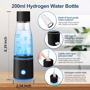 Bán buôn SPE pem Hydro oxy Máy phát điện nước Hydro nhà sản xuất nước 5000ppb Hydro Chai Nước Máy phát điện với ống hít hàng đầu - Product Image 3