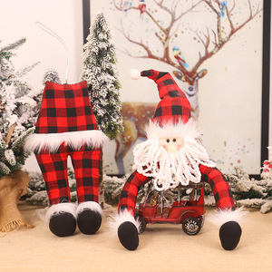 Ensemble de décorations d'arbre de noël Figurines du père noël et de l'elfe arbre d'escalade décor à la maison de vacances pour salon fête de bureau - Product Image 5