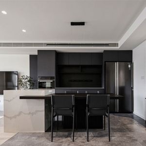 Custom Modular Modern Attractive White Lacquer <b>Kitchen</b> <b>Cabinets</b> Complete Sets With Marble Island - Product Image 6
