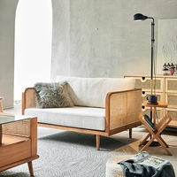 Maßgefertigtes Qatar Midcentury Naturholz Umweltfreundliches Langlebiges Modulares Sofa-Set Möbel für Büro und Gästezimmer