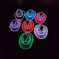 GLG578 carnevale Festival festa cappelli in Costume illuminano cappello da Cowboy Led Neon cappello da Cowboy per matrimonio