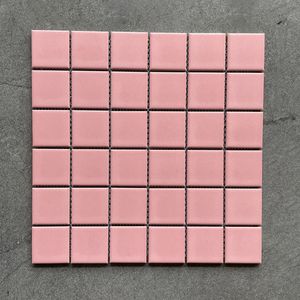 Carrelage mural et <span class=keywords><strong>de</strong></span> sol en mosaïque céramique rose facile à nettoyer, fabrication populaire, fourni par l'usine <span class=keywords><strong>de</strong></span> Foshan pour piscines - Product Image 6