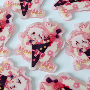 特殊彩色亚克力定制印花促销亚克力钥匙扣塑料钥匙圈带动漫环氧魅力定制贴纸 - Product Image 6