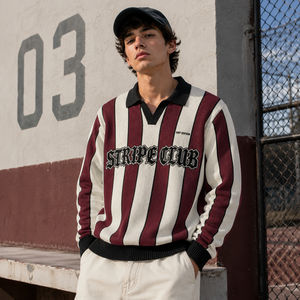 Maillot de football personnalisé 100 % coton, pull tricoté, nom et numéro d'équipe personnalisés, col en V, sport, anti-plis, anti-rétrécissement, hiver - Product Image 1