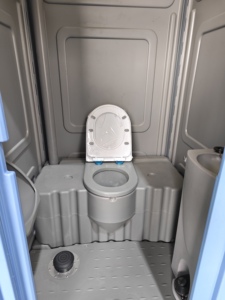 Baño Portátil Completo con <span class=keywords><strong>Ducha</strong></span> e Inodoro, Asiento con Almacenamiento, Inodoros Móviles para Camping y Construcción - Product Image 3