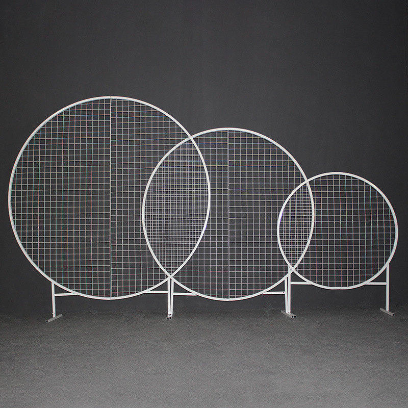 Wrought Iron Screen Decoration Wedding Wrought Iron Grid Ring Background Geometric Wrought Iron Round Mesh Backdrop