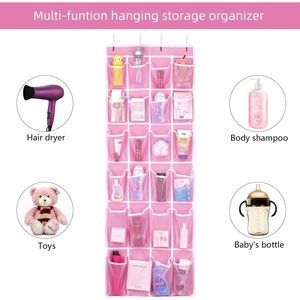 Hanging Shoe Organizer 24 Mesh Pockets Non-Woven Fabric <b>Over</b> <b>Door</b> Storage Bag 58x21inch Large Capacity Rectangle Shape - Product Image 5