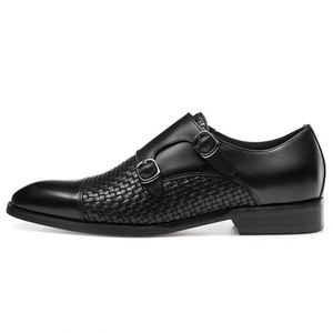 Chaussures habillées en cuir marron classiques rétro de qualité supérieure pour hommes, à bout pointu et lacets, idéales pour les affaires - Product Image 4
