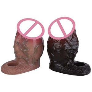 Funda de Silicona para Pene FAAK, Extensible, Realista, Hueca, con Anillo Antideslizante, Juguetes Sexuales para Hombres, Alargador de Pene - Product Image 4