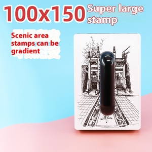 Timbre <span class=keywords><strong>de</strong></span> chapitre dégradé multicolore super grand timbre <span class=keywords><strong>de</strong></span> sceau photosensible pour carte postale/boîte en carton - Product Image 3