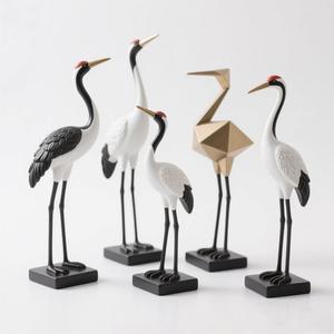 Figurine et statue élégantes en résine de grue-Décor zen <span class=keywords><strong>japonais</strong></span> de 10 "de haut, accents dorés peints à la main, quantité minimale de commande 500 pièces - Product Image 2