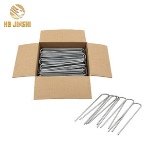 6 Zoll verzinkte Landschafts-U-Boden-Klampen-Grasstift-<span class=keywords><strong>Garden</strong></span>-Stäcke künstliche Grasstangen - Product Image 3