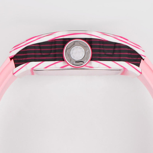 Men's Pink Carbon Fiber Tourbillon <b>Watch</b>, Tonneau-Shaped <b>Skeleton</b> <b>Automatic</b> Mechanical <b>Watch</b> - Product Image 4