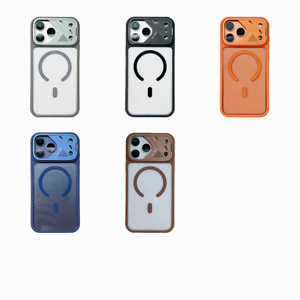 Coque de téléphone magnétique transparente antichoc en TPU PC avec cadre électroplaqué pliable pour iPhone 17 16 Pro Max, protection d'objectif et dos transparent - Product Image 3