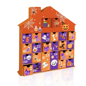 Customized printed cardboard Halloween Christmas gift packaging paper house shaped Christmas <b>calendar</b> box - Product Image 3