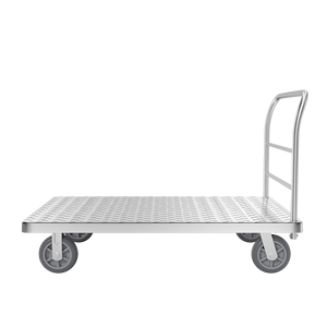 Chariot à main à plateforme en acier de taille 128*80cm, robuste, à 4 roues, pour entrepôt - Product Image 3