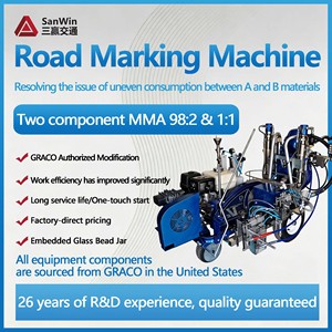 Machine de marquage routier à pulvérisation à froid bi-composant SanWin avec moteur à essence 9HP MMA 98:<span class=keywords><strong>2</strong></span> et rapport 1:1 résolvant le problème de consommation inégale - Product Image 6