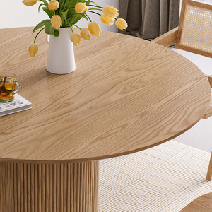 Nuevo Diseño de Juego de Mesa y Sillas de Comedor Redondas de Madera Maciza, Juego de Mesa para Restaurante - Product Image 4