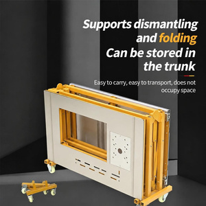 Scie à panneaux portative pour <span class=keywords><strong>menuisier</strong></span> avec table coulissante, cadre pliable, guide en T, règle d'angle et roulettes - Product Image 2