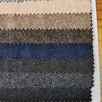 Manteau à carreaux à chevrons de couleur mélangée 500 g/m Rétro 50% Laine Tissu Manteaux de costume pour hommes et femmes Convient aux chapeaux
