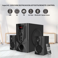 Sistema de Altavoces Multimedia para Cine en Casa con Subwoofer de 2.1 Canales y Sonido Envolvente, Altavoz de 5.25 Pulgadas, con Control Remoto