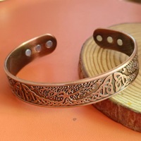 Bracelet ouvert magnétique vintage PFT Tree Life en alliage de zinc électroplaqué, tendance, personnalisé, puissance de la santé, style punk, simple