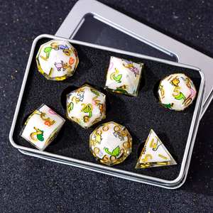 Set de Dados Poliédricos Fluidos con Diseño de Arena de Gato para Juegos de Rol D&D Baldur's Gate D20 D6 - Product Image 4