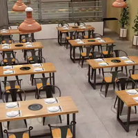 Ensemble de salle à manger classique en métal Chaise Restaurant Meubles Café Salle à manger Table et ensembles de chaises Ensemble de café