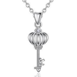 2019 <span class=keywords><strong>el</strong></span> más nuevo diseño Collar personalizado 925 corona de plata esterlina hueco clave colgante collar de las mujeres - Product Image 2