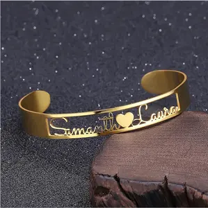 Kunden spezifischer Schmuck High-End-Schmuck Hochwertiger Schmuck Edelstahl Vergoldete Buchstaben Name Armband für Frauen