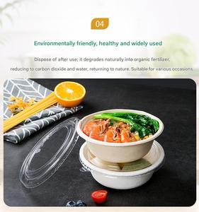 Custom Biodegradable Printing Logo 460ml 680ml 750ml 850ml 1000ml Disposable Pasta Salad Bowl With <b>Lid</b> - Product Image 6