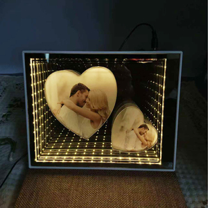 Cabina DE FOTOS LED 3 en 1 moderna personalizada, espejo mágico luminoso con luces de noche de cristal cuadradas para sala de estar, lámpara de tamaño medio - Product Image 5