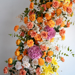 Arco <span class=keywords><strong>di</strong></span> Fiori Artificiali a Forma <span class=keywords><strong>di</strong></span> Corno per Matrimoni ed Eventi, Ghirlande per Corridoi, Decorazioni in Stile Giardino, Sfondi per Fotografia - Product Image 3