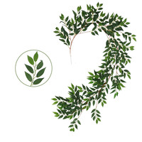 Faux rotin de simulation de saule fin 170 cm en bouquet pour décoration murale suspendue et plafond d'hôtel et de restaurant