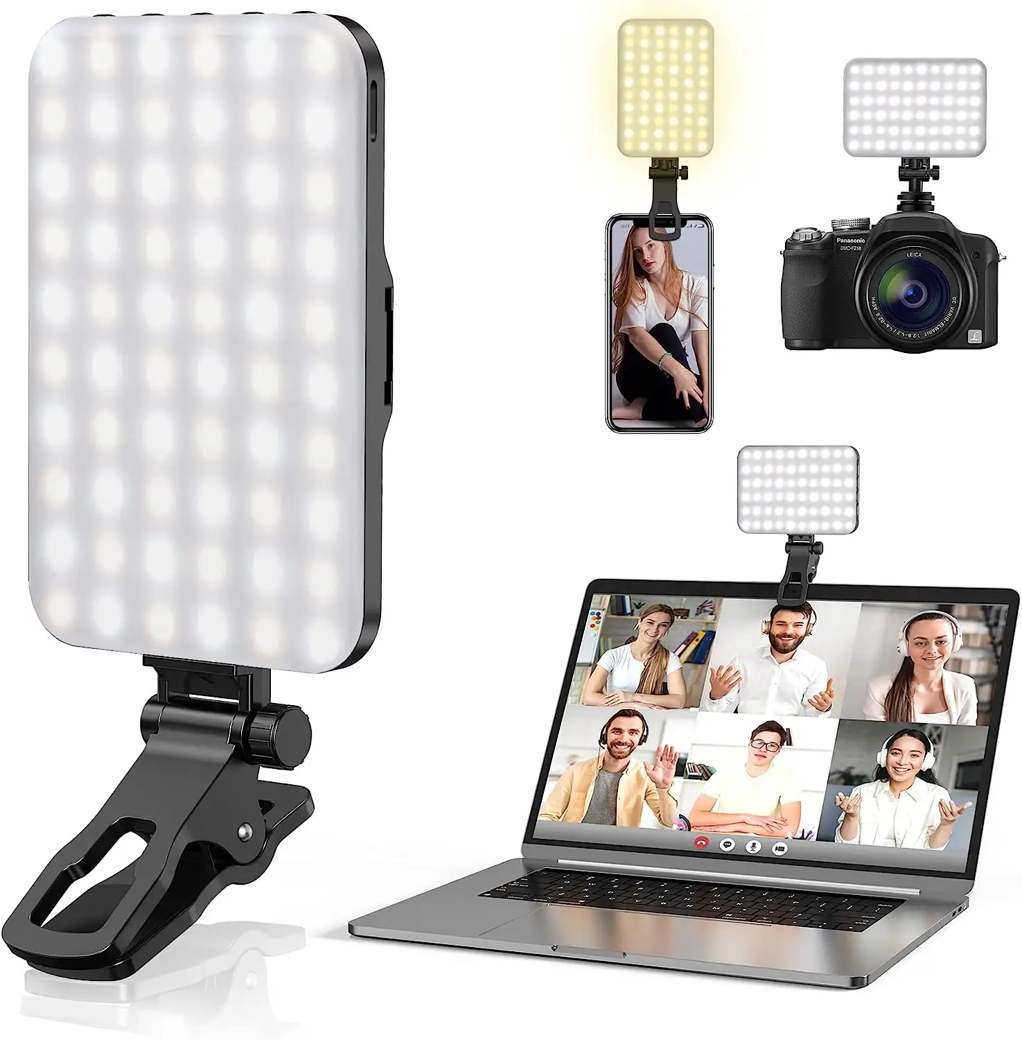 Mini teléfono móvil LED Selfie Light Teléfono inteligente Mejora la luz de relleno Transmisión en vivo adecuada para todos los teléfonos