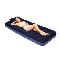 Matelas Gonflable Simple Portable en PVC Imperméable Pliable avec Surface Floquée pour Chambre et Camping en Gros