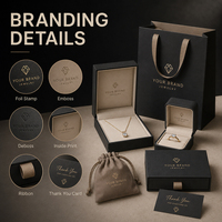Ensemble de boîtes à bijoux élégantes avec logo personnalisé, sac en papier et insert