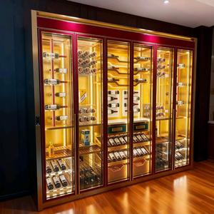 Casier à <span class=keywords><strong>vin</strong></span> en acier inoxydable personnalisé cave à cigares cave de luxe en verre en métal avec une température constante d'humidité pour le stockage du <span class=keywords><strong>vin</strong></span> rouge - Product Image 3