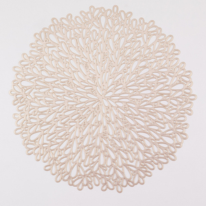 2026 New Round Gold <strong>Red</strong> PVC <strong>Placemats</strong> for Restaurant Decoration - Product Image 5