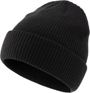 Gorro de punto acrílico grueso y cálido para hombres y mujeres, gorros diarios con puños para <span class=keywords><strong>invierno</strong></span> - Product Image 1