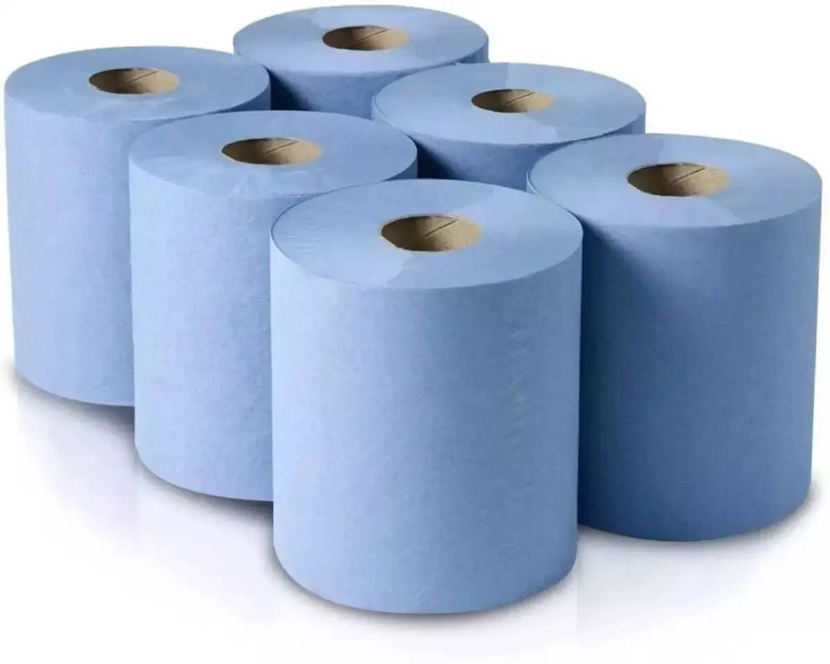 Rollo de papel desechable jumbo, 20 gsm, azul