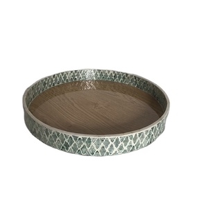 Plateau en nacre naturelle bleue, 20mm, plateau plat en coquille de perle, vente en gros, bon marché et de bonne qualité - Product Image 1