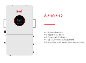 อินเวอร์เตอร์พลังงานแสงอาทิตย์ไฮบริด SUNPLUS 8KW 24V 100A MPPT รองรับแรงดันไฟฟ้าเข้า 500V ระบบเฟสเดียว คลื่นไซน์บริสุทธิ์ อินเวอร์เตอร์แบบออฟกริด สินค้าในสหรัฐอเมริกา - Product Image 3